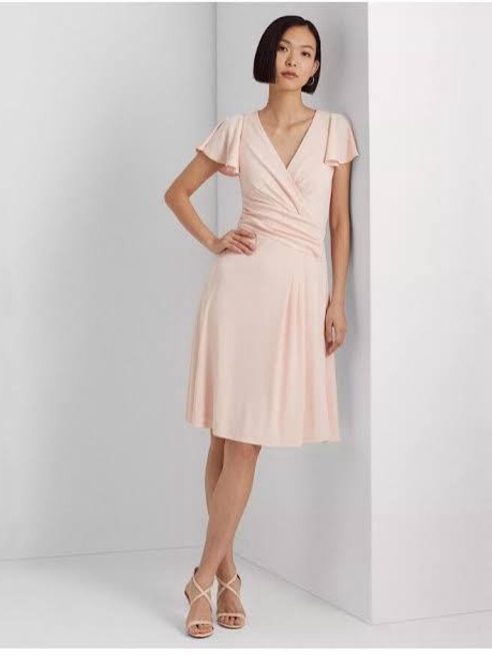 Lauren Ralph Lauren Blush Surplice Dress Size 6